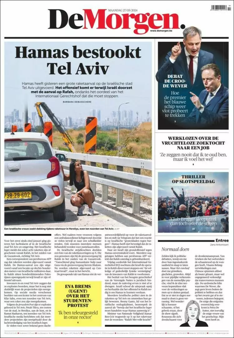 Prima-pagina-de morgen-edizione-di-oggi-27-05-2024